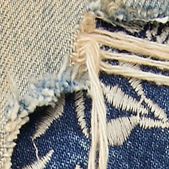 Free People Blue Patterned Straight Leg Jeans - Picture 12 of 12